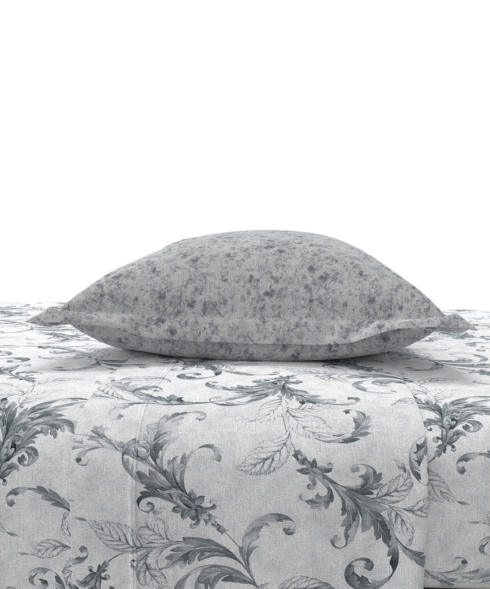 Home Essential King Printed Bedsheet, 144TC, 100% Cotton-Osiris Grey