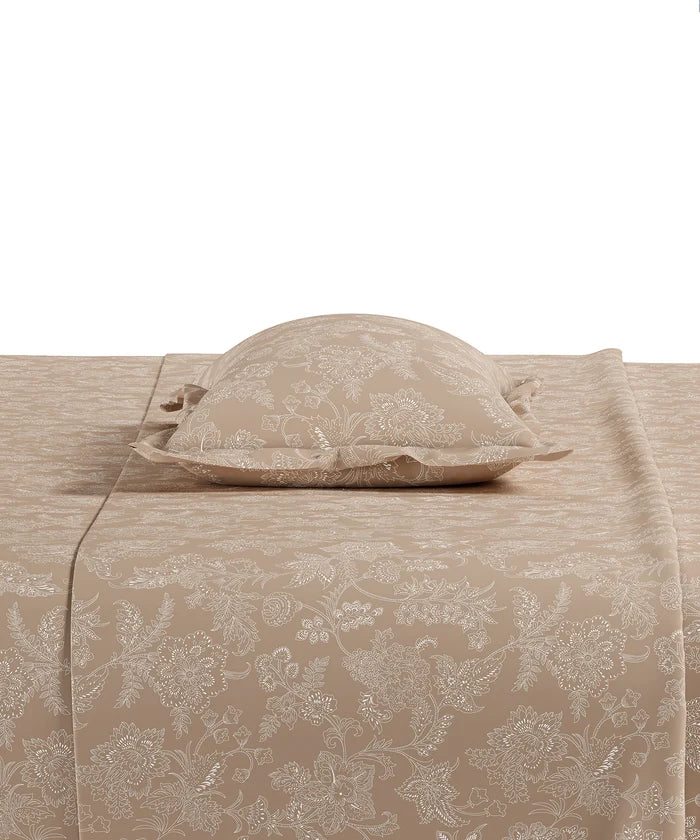 Home Essential Pastel Poetry Floral King Bedsheet, IRAJA BISCOFF|144TC Cotton| 2 Pillow Covers