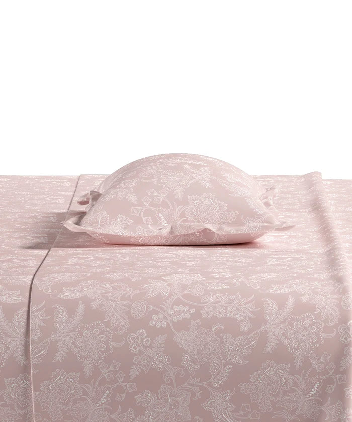 Home Essential Pastel Poetry Floral King Bedsheet, IRAJA BLUSH|144TC Cotton| 2 Pillow Covers