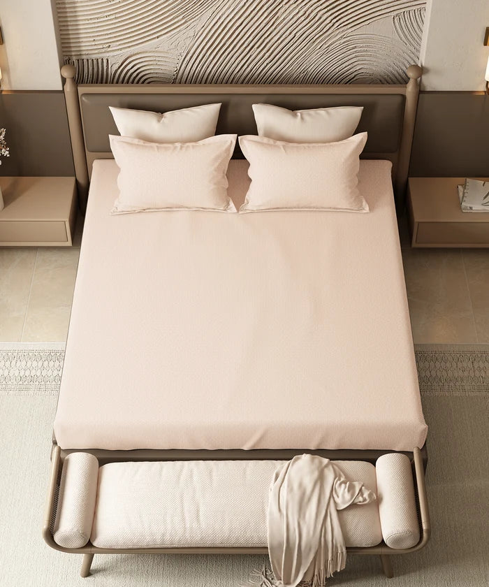 Home Essential Pastel Poetry Geo Bedsheet, Maison Marmalade|144TC Cotton| 2 Pillow Covers