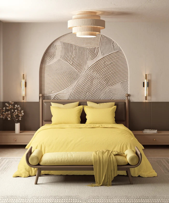 Home Essential Pastel Poetry Geo King Bedsheet, Maison Daisy|144TC Cotton| 2 Pillow Covers