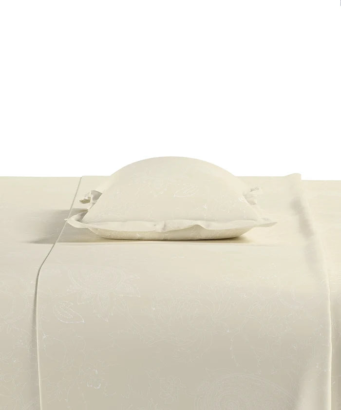 Home Essential Pastel Poetry  King  Bedsheet Set, Antra Butter|144TC Cotton| 2 Pillow Covers