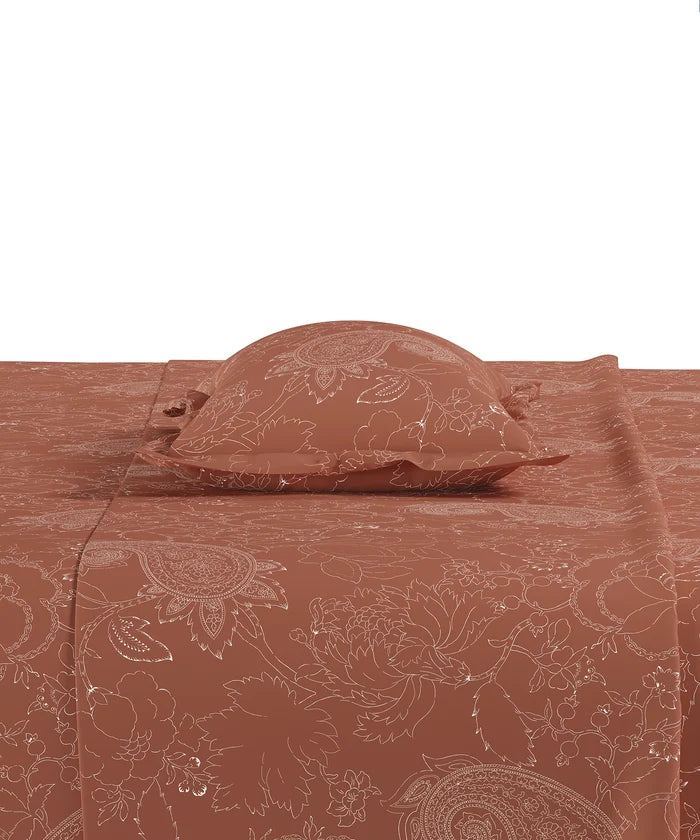 Home Essential Pastel Poetry King Bedsheet Set, Antra Seinna|144TC Cotton| 2 Pillow Covers
