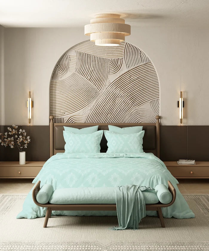 Home Essential Pastel Poetry King Bedsheet Set,Sanjh Mist|144TC Cotton| 2 Pillow Covers