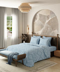 Home Essential Pastel Poetry King Bedsheet Set,Sanjh Sky|144TC Cotton| 2 Pillow Covers