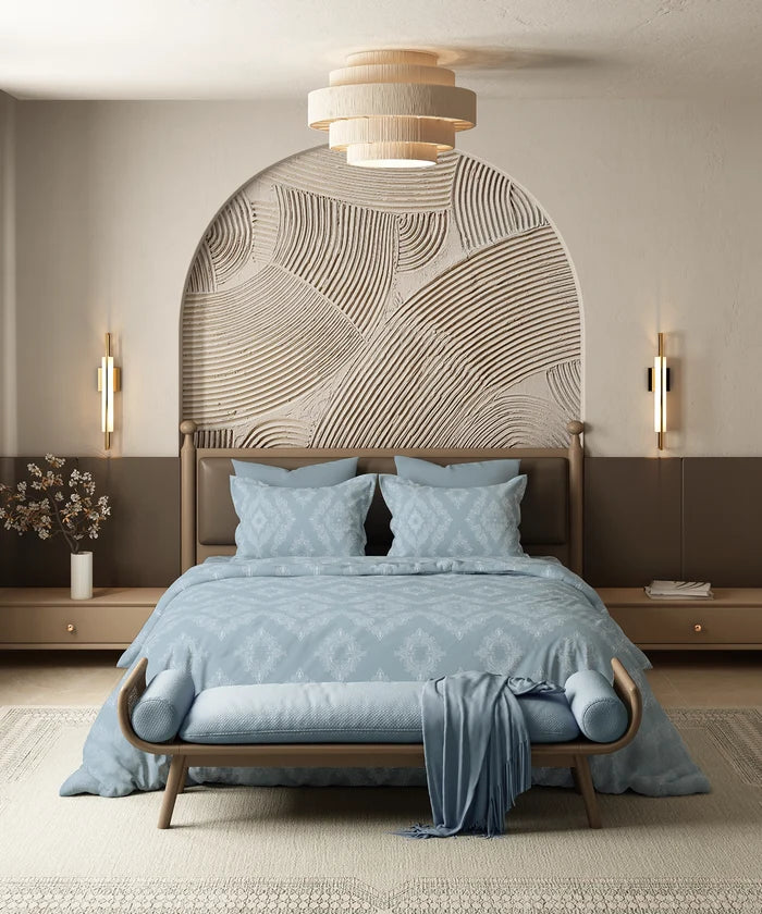 Home Essential Pastel Poetry King Bedsheet Set,Sanjh Sky|144TC Cotton| 2 Pillow Covers