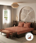 Home Essential Pastel Poetry King Fitted Bedsheet Set, Antra Seinna |144TC Cotton| 2 Pillow Covers