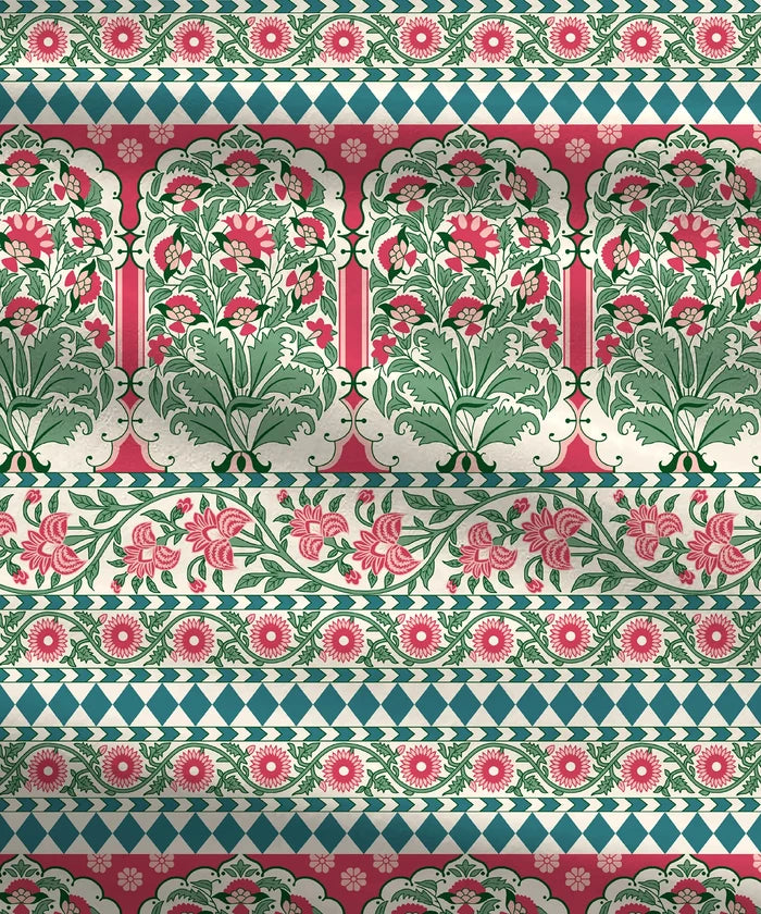 Home Essential Royal Bloom Queen Bedsheet Set, Rosario Teal| 144TC Cotton| 2 Pillow Covers