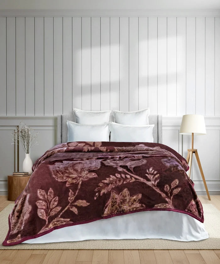 Home Essential Soft Sanctuary 1 Ply Double Flannel Blanket, Nora|2.7 KG