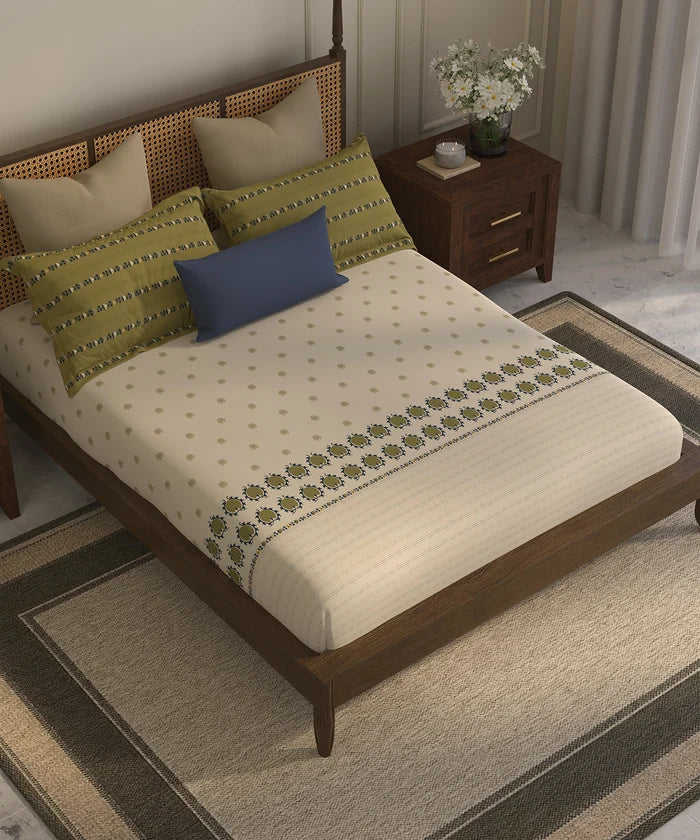 Home Essential Suzani Bedding Set, Nagma|144 TC Cotton| 4 Pc Set