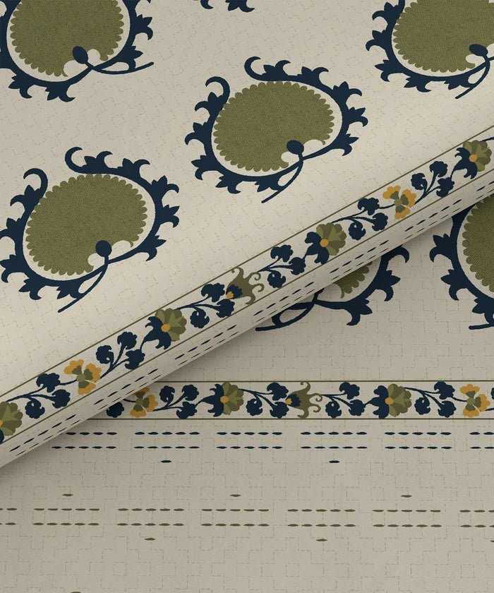 Home Essential Suzani Bedding Set, Nagma|144 TC Cotton| 4 Pc Set