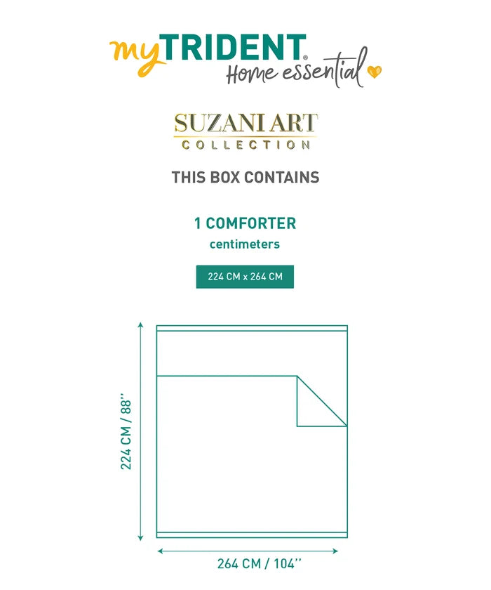 Home Essential Suzani Double AC Comforter, Vata Stuti| 144 TC Cotton
