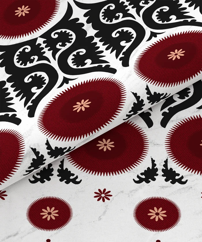 Home Essential  Suzani King Bedsheet, Chaand Bagh|144TC Cotton| 2 Pillow Covers