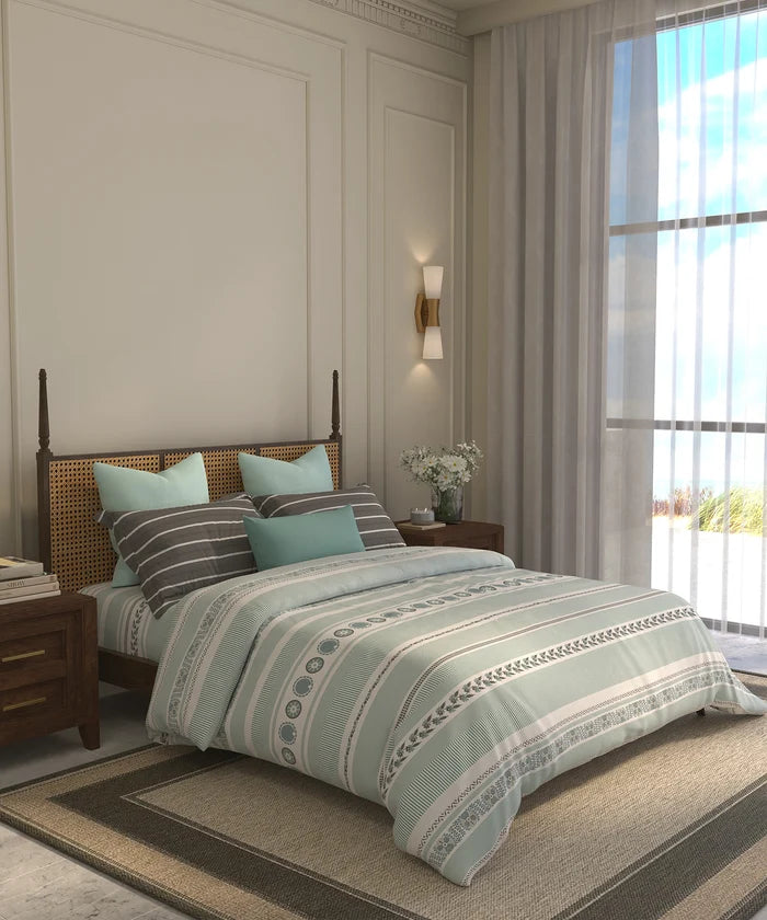 Home Essential  Suzani King Bedsheet, Naqsh|144TC Cotton| 2 Pillow Covers