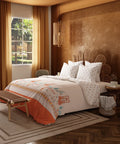 Home Essentials Namaste Bharat Bedding Set, Vatsalya Orange| 144 TC Cotton|4 Pc Set