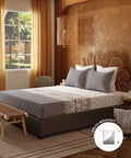 Home Essentials Namaste Bharat Fitted Bedsheet Set, Shor Gul Grey|144 TC Cotton| 2 Pillow Covers