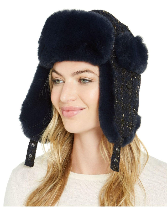 INC Woven Shine Faux Fur Trapper - Machann.com
