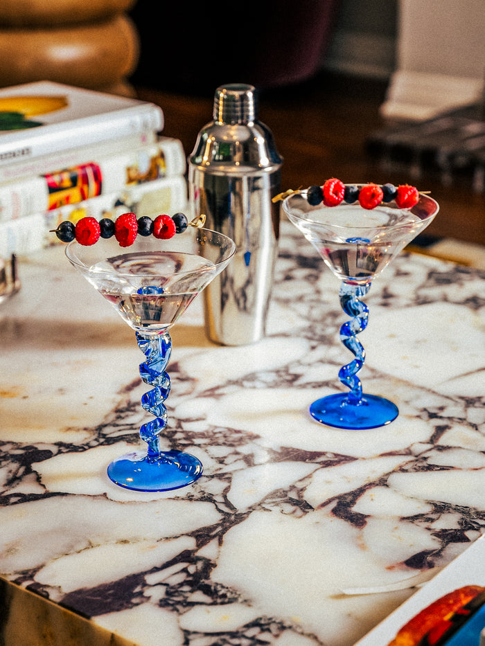 Spiral Stem Martini Glass, Set of 6