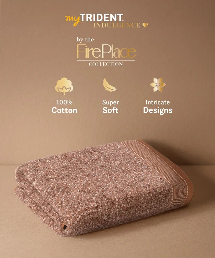 Indulgence By The FirePlace Bath Towel, Super Soft, Intricate Design, 600 GSM, Elmer