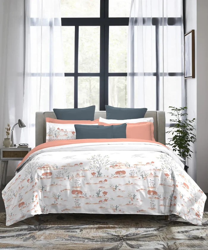 Indulgence Printed King Bedsheet Set, Forest Muse| 300TC Cotton| 4 Pillow Covers