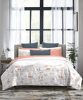 Indulgence Printed King Bedsheet Set, Forest Muse| 300TC Cotton| 4 Pillow Covers