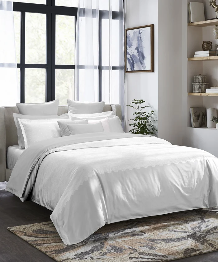 Indulgence Symphony of Threads King Bedsheet Set, Pearl| 300 TC Kasturi Cotton|4 Pillow Covers