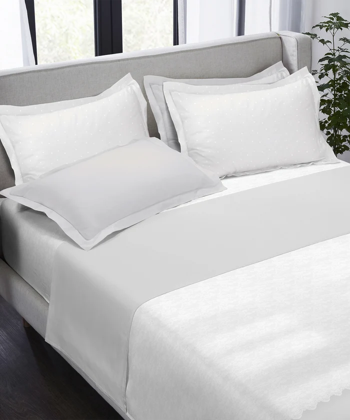 Indulgence Symphony of Threads King Bedsheet Set, Pearl| 300 TC Kasturi Cotton|4 Pillow Covers