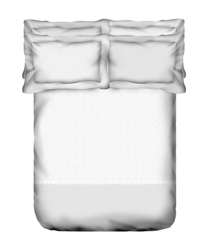 Indulgence Symphony of Threads King Bedsheet Set, Pearl| 300 TC Kasturi Cotton|4 Pillow Covers