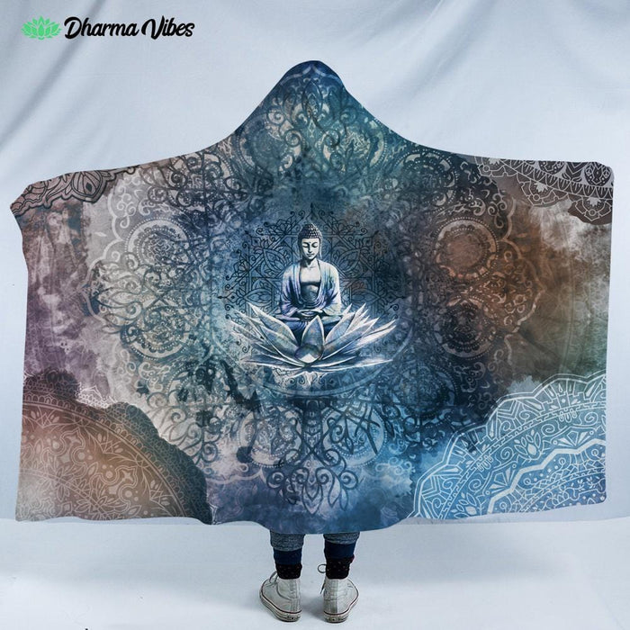 Interiorized Buddha Meditation by Mcashe Hooded Blanket