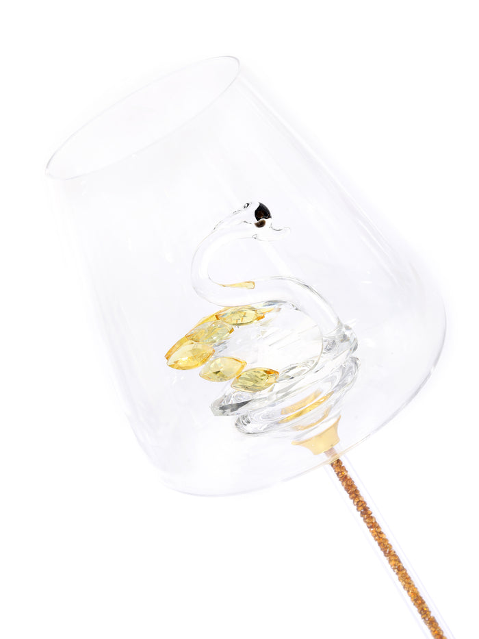Isabella Swan Lake Wine Glass, Yellow