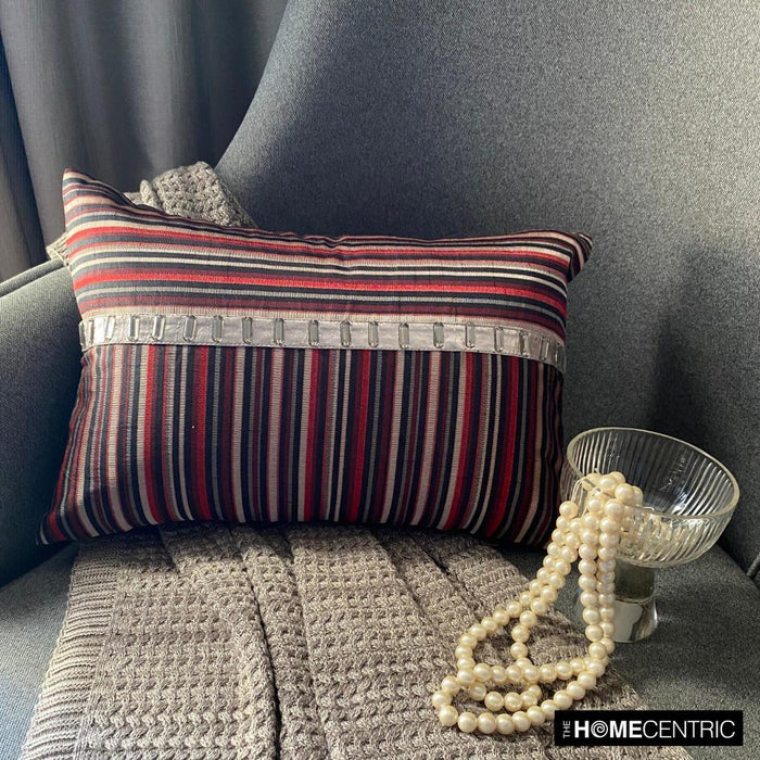 Jimmy James - Red Jacquard Lumbar Pillow Cover