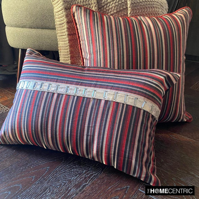 Jimmy James - Red Jacquard Lumbar Pillow Cover
