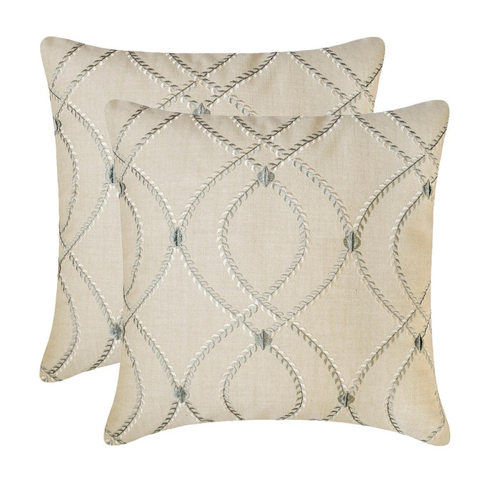 Juliette - Beige Linen Throw Pillow Cover