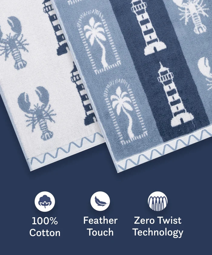 Juniors 2 Pc Hand Towel Set, Wander| 550 GSM | 100% Premium Cotton
