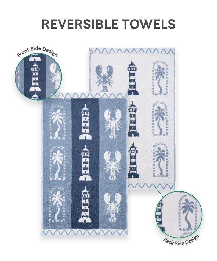 Juniors 2 Pc Hand Towel Set, Wander| 550 GSM | 100% Premium Cotton