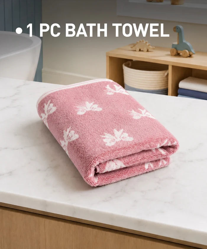 Juniors Bath Towel, Bow| 550 GSM | 100% Premium Cotton