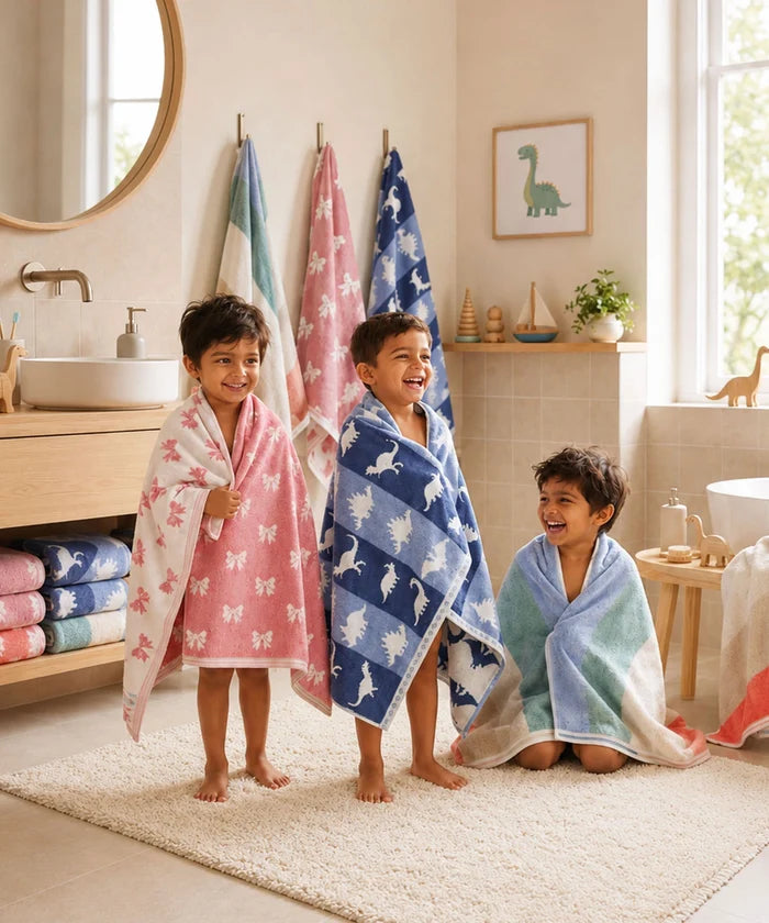 Juniors Bath Towel, Bow| 550 GSM | 100% Premium Cotton