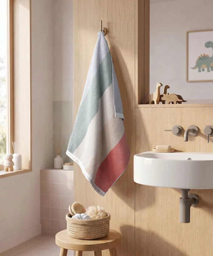 Juniors Bath Towel, Stripe| 550 GSM | 100% Premium Cotton