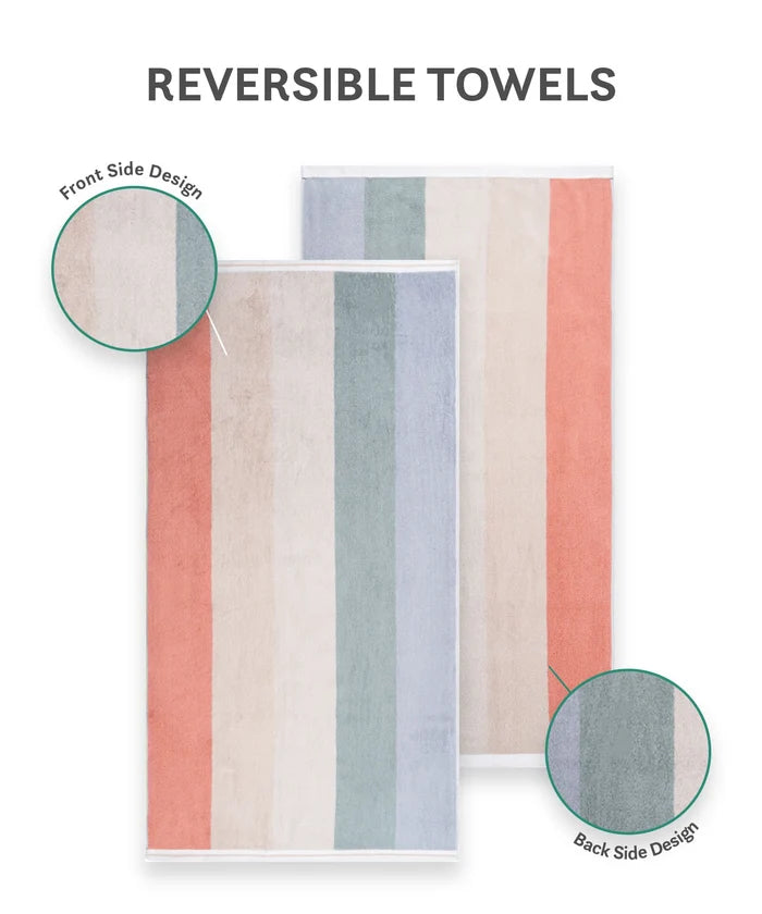 Juniors Bath Towel, Stripe| 550 GSM | 100% Premium Cotton