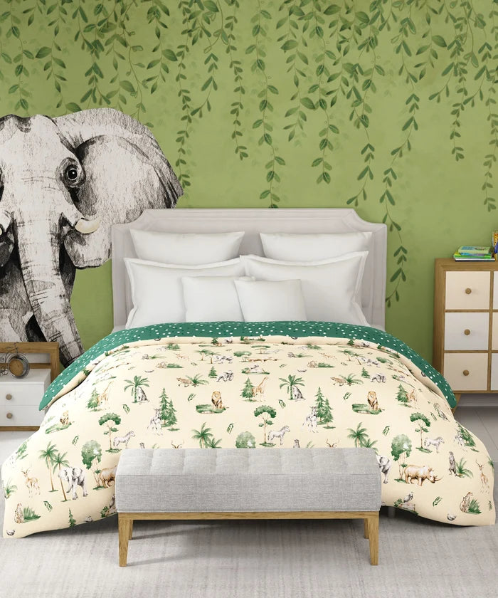 Juniors Double AC Comforter, Jigsaw Jungle|144 TC Cotton