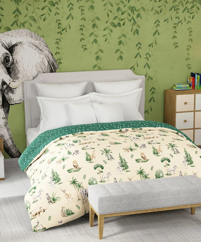 Juniors Double AC Comforter, Jigsaw Jungle|144 TC Cotton