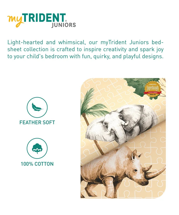 Juniors Double AC Comforter, Jigsaw Jungle|144 TC Cotton