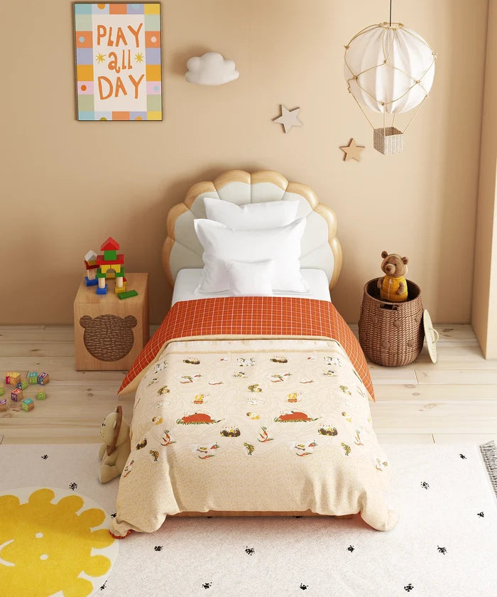 Juniors Single AC Comforter, Burrow Bros| 144TC Cotton