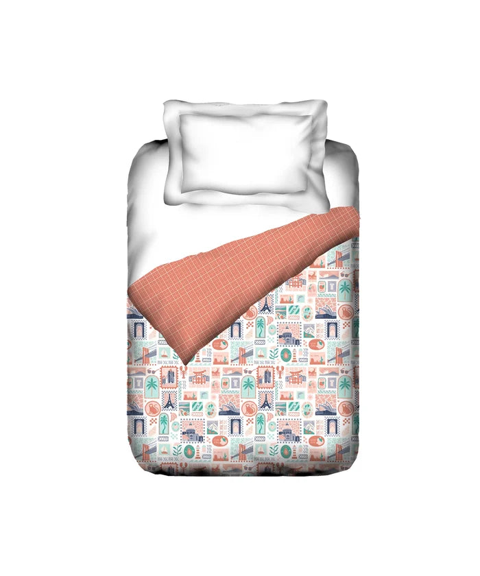 Juniors Single AC Comforter, Wander ways| 144TC Cotton