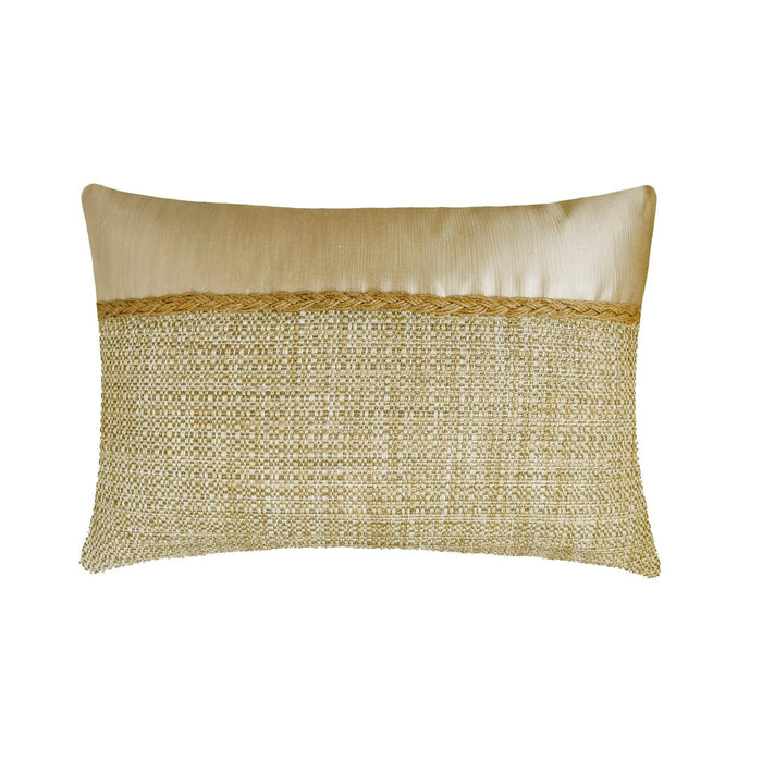 Jute Ivory Satini - Ivory & Beige Jute & Satin Throw / Lumbar Pillow Cover