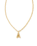 Kendra Scott Crystal Letter Short Pendant Necklace in Gold