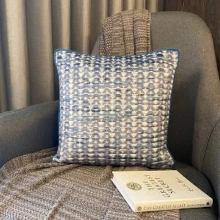 Kia - Blue Suede Throw Pillow Cover