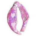 Kids Knot Headband - Pink Sequin Heart