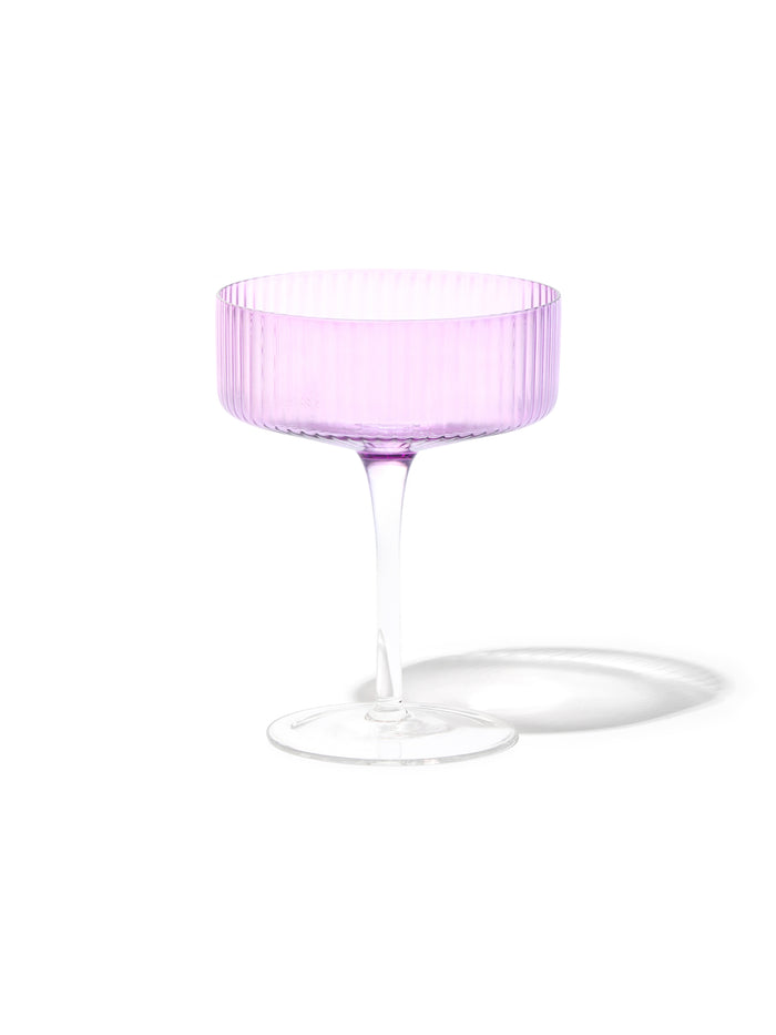 Lavender Coupe Cocktail Glass, Stripe