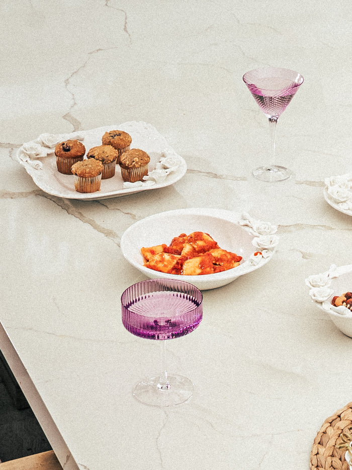Lavender Coupe Cocktail Glasses, Set of 3